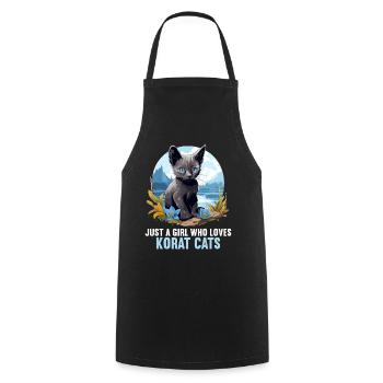Korat Chaton Korat Chat - Tablier de cuisine - noir - Devant - AI Model Male 185 dark (185cm)