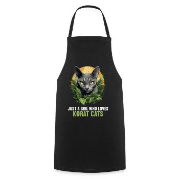Korat Chaton Korat Chat - Tablier de cuisine - noir - Devant - AI Model Male 185 dark (185cm)