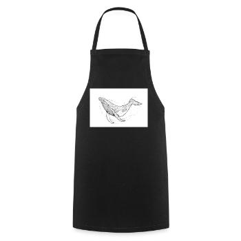 Humpback whale - Cooking Apron - black - Front - AI Model Male 185 dark (185cm)