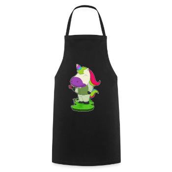 Licorne marié fleur mariage - Tablier de cuisine - noir - Devant - AI Model Male 185 dark (185cm)