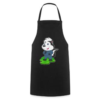 Skunk Groom Suit Wedding - Cooking Apron - black - Front - AI Model Male 185 dark (185cm)