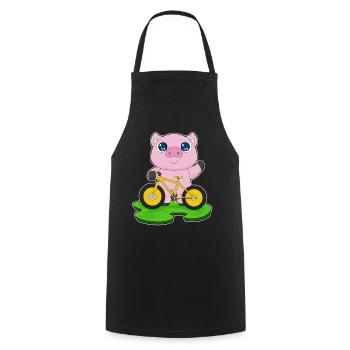 Vélo de cochon - Tablier de cuisine - noir - Devant - AI Model Male 185 dark (185cm)
