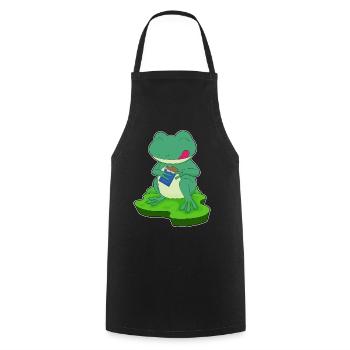 Frosch Schokoriegel - Kochschürze - Schwarz - Vorne - AI Model Male 185 dark (185cm)
