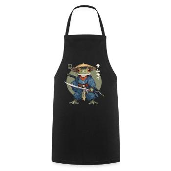 Samurai Frog Kawaii Japanische Ninja Frosch - Kochschürze - Schwarz - Vorne - AI Model Male 185 dark (185cm)