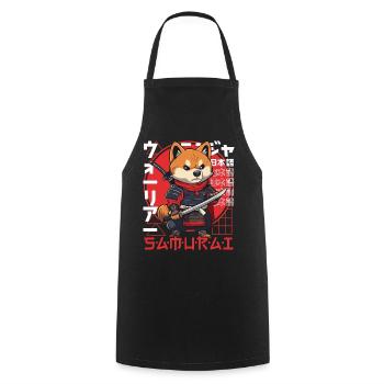 Samurai Dog Kawaii Japanische Ninja Shiba Inu - Kochschürze - Schwarz - Vorne - AI Model Male 185 dark (185cm)
