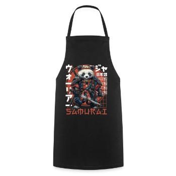 Samurai Panda Kawaii Japanische Ninja Pandabär - Kochschürze - Schwarz - Vorne - AI Model Male 185 dark (185cm)