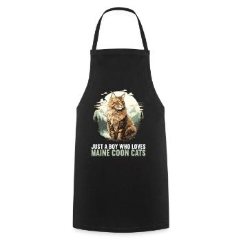 Maine Coon Kitten Maine Coon Cat - Cooking Apron - black - Front - AI Model Male 185 dark (185cm)