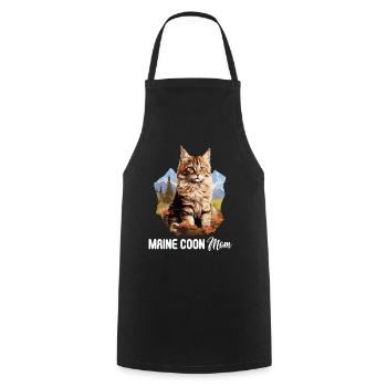 Maine Coon Kitten Maine Coon Cat - Cooking Apron - black - Front - AI Model Male 185 dark (185cm)