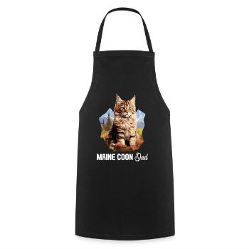 Maine Coon Kitten Maine Coon Cat - Cooking Apron - black - Front - AI Model Male 185 dark (185cm)