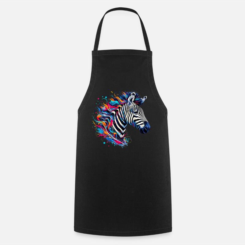 Zebra - Kochschürze - Schwarz