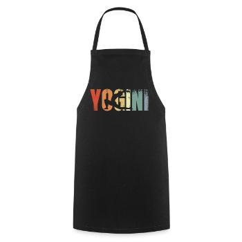Yogini Vintage Look - Kochschürze - Schwarz - Vorne - AI Model Male 185 dark (185cm)