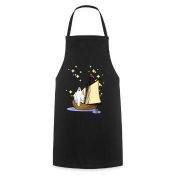 Fantômes, Marin, Hanter, Fantôme, Horreur, Halloween - Tablier de cuisine - noir - Devant - AI Model Male 185 dark (185cm)