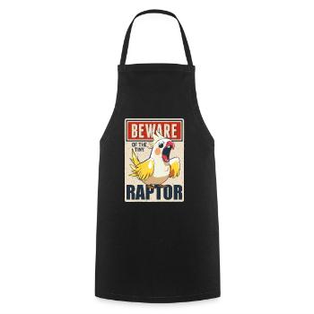 Cockatiel Beware Of The Tiny Raptor Parrot Budgie - Cooking Apron - black - Front - AI Model Male 185 dark (185cm)