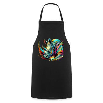 Rhinoceros - Cooking Apron - black - Front - AI Model Male 185 dark (185cm)