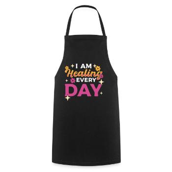 Affirmationen Zitate Inspirierender Redner - Kochschürze - Schwarz - Vorne - AI Model Male 185 dark (185cm)
