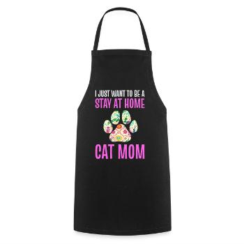 I Just Want To Be A Stay At Home Cat Mom Katzen - Kochschürze - Schwarz - Vorne - AI Model Male 185 dark (185cm)