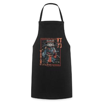 Samurai Cat Kawaii Japanese Ninja Cat - Cooking Apron - black - Front - AI Model Male 185 dark (185cm)