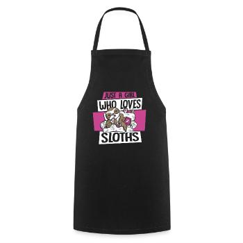 Girl Who Loves Sloths Pilosa Folivora - Cooking Apron - black - Front - AI Model Male 185 dark (185cm)