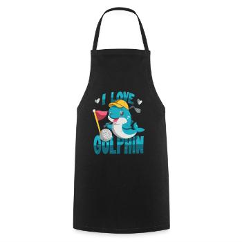 I Love Golphin - Cooking Apron - black - Front - AI Model Male 185 dark (185cm)
