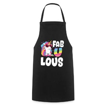 Licorne LGBTQ - Tablier de cuisine - noir - Devant - AI Model Male 185 dark (185cm)