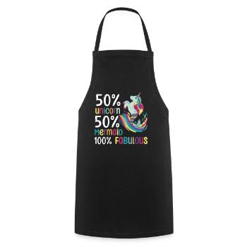 LGBTQ Unicorn Pride Month - Cooking Apron - black - Front - AI Model Male 185 dark (185cm)