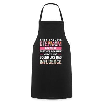 Drôle de belle-mère - Tablier de cuisine - noir - Devant - AI Model Male 185 dark (185cm)