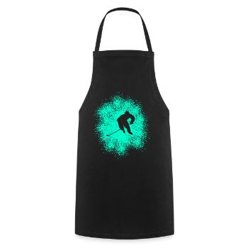 Eishockey – Spieler auf dem Eis - Kochschürze - Schwarz - Vorne - AI Model Male 185 dark (185cm)