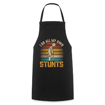 I Do All My Own Stunts Broken Bone Fracture - Cooking Apron - black - Front - AI Model Male 185 dark (185cm)