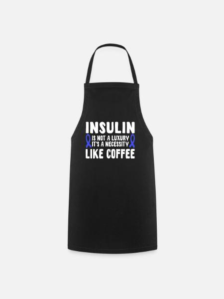 Insulin Und Kaffee - Kochschürze - Schwarz