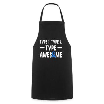 Diabetes - Cooking Apron - black - Front - AI Model Male 185 dark (185cm)
