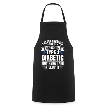 Funny Type 1 Diabetic T-Shirt - Cooking Apron - black - Front - AI Model Male 185 dark (185cm)