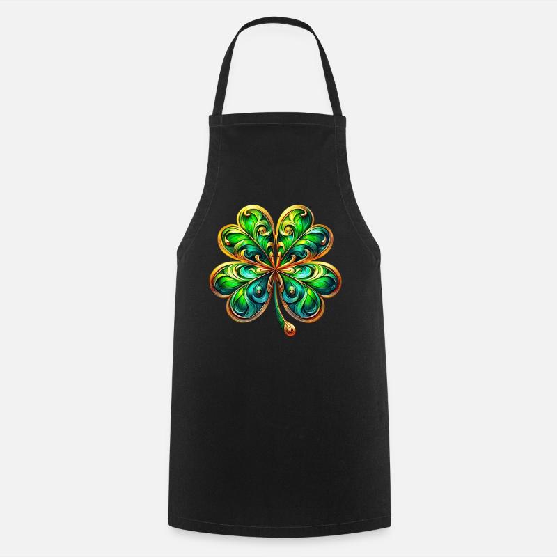 Trèfle à quatre feuilles - Tablier de cuisine - noir