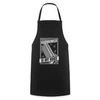 L’harmonica est ma voix Harmoniste Harmoniste - Tablier de cuisine - noir - Devant - AI Model Male 185 dark (185cm)