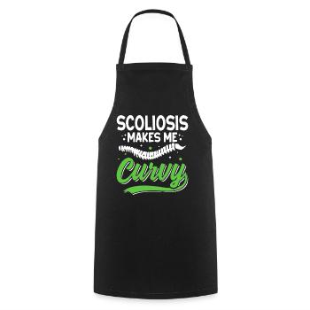 Drôle de scoliose Ruban vert Spin Fusion Spine - Tablier de cuisine - noir - Devant - AI Model Male 185 dark (185cm)