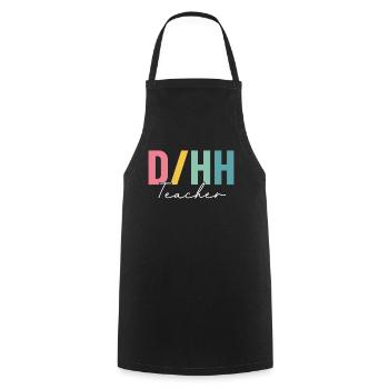 DHP Enseignant Sourd Et Malentendant Coloré - Tablier de cuisine - noir - Devant - AI Model Male 185 dark (185cm)