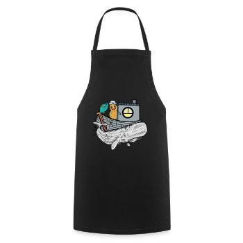 Gens De Mer, Poisson, Bateau, Animaux Marins, Pêcheur, Ahoy, Lac - Tablier de cuisine - noir - Devant - AI Model Male 185 dark (185cm)