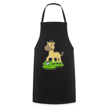 Giraffe Soccer Player Soccer - Cooking Apron - black - Front - AI Model Male 185 dark (185cm)