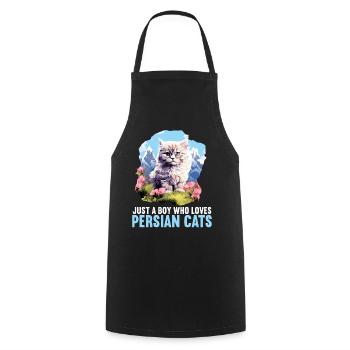 Persian Cat Perserkatze - Kochschürze - Schwarz - Vorne - AI Model Male 185 dark (185cm)
