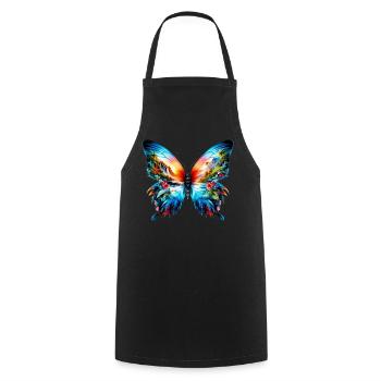 Schmetterling - Kochschürze - Schwarz - Vorne - AI Model Male 185 dark (185cm)
