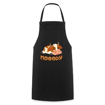 Vache de mauvaise humeur - Tablier de cuisine - noir - Devant - AI Model Male 185 dark (185cm)
