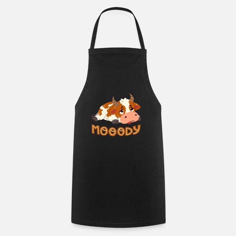 Moody Cow - Cooking Apron - black