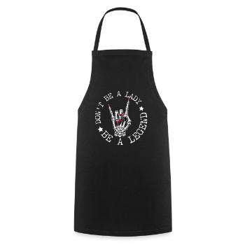 hand sign metal dont be a lady festival spruch - Kochschürze - Schwarz - Vorne - AI Model Male 185 dark (185cm)