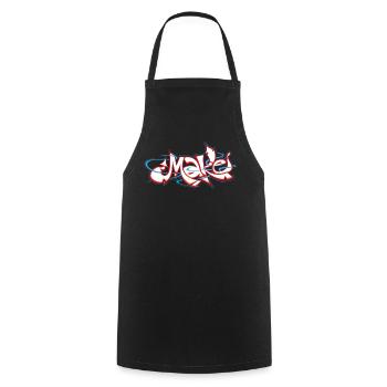 Rotes Graffiti des Wortes make - Kochschürze - Schwarz - Vorne - AI Model Male 185 dark (185cm)