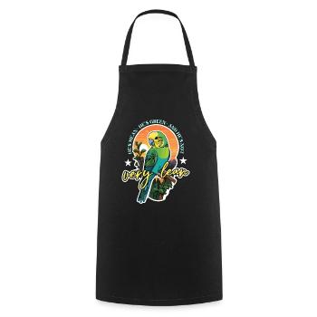 Budgie He's Mean He's Colorful Bird Budgie Lover - Cooking Apron - black - Front - AI Model Male 185 dark (185cm)