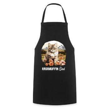 Ragamuffin Chaton Ragamuffin Chat - Tablier de cuisine - noir - Devant - AI Model Male 185 dark (185cm)