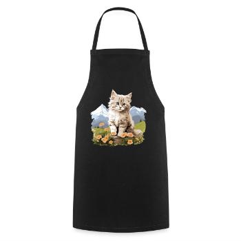 Ragamuffin Chaton Ragamuffin Chat - Tablier de cuisine - noir - Devant - AI Model Male 185 dark (185cm)