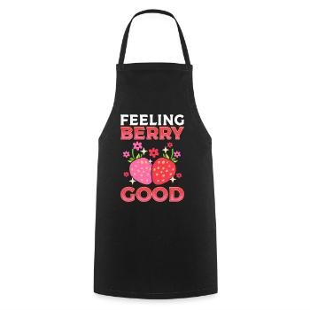 Feeling Berry Good Erdbeerpflücker - Kochschürze - Schwarz - Vorne - AI Model Male 185 dark (185cm)
