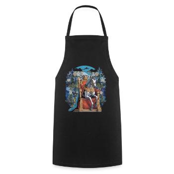 Horse, Prince Charming, Fairy Tale, Horses, Steed, Ruler - Cooking Apron - black - Front - AI Model Male 185 dark (185cm)