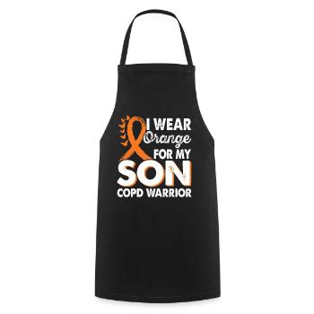 Portez de l’orange pour votre fils - Tablier de cuisine - noir - Devant - AI Model Male 185 dark (185cm)