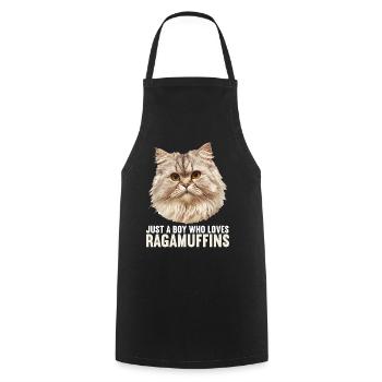 Ragamuffin Chaton Ragamuffin Chat - Tablier de cuisine - noir - Devant - AI Model Male 185 dark (185cm)